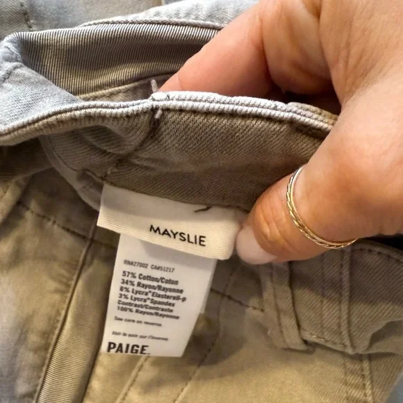 PAIGE Women’s Mayslie Straight Ankle Chino Pants Taupe size 28 - Picture 3 of 9